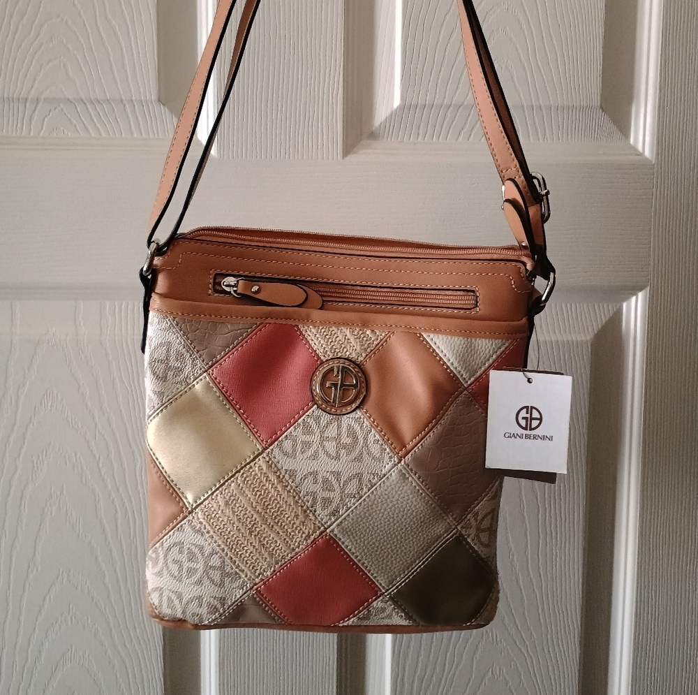 Nwt Gianni Bernini Patchwork Crossbody Purse - image 1